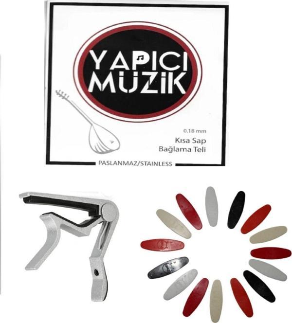 Segah Müzik Kisa Sap Baglama Tel 0,18 - Kapo - 10 Adet Tezene - Image 1