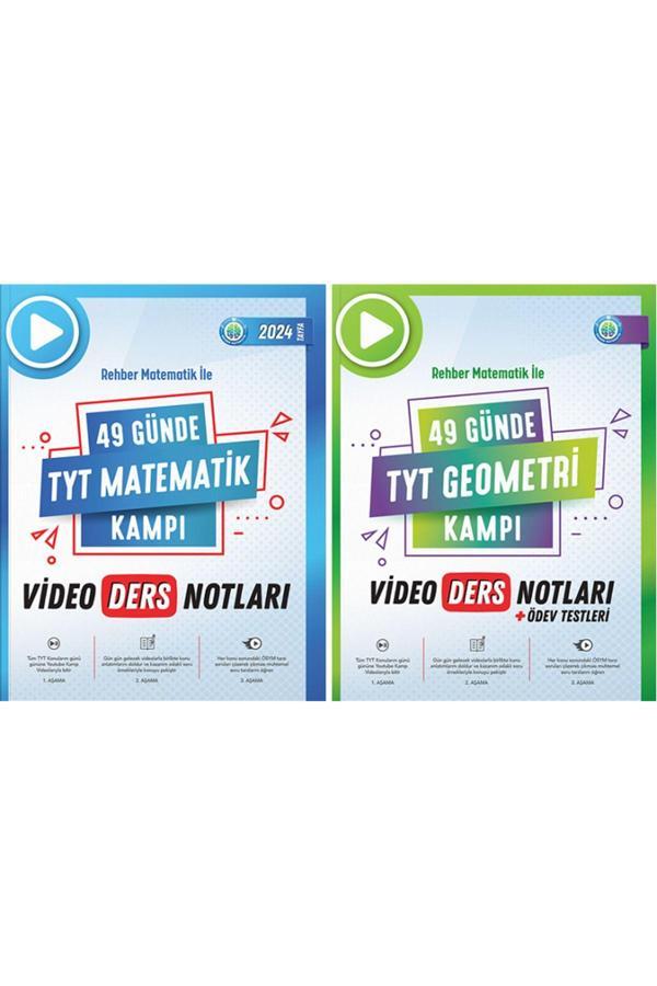 Rehber Matematik 2024 YKS TYT 49 Günde Matematik + Geometri Kampı Video Ders Notları 2 li Set Rehber - Rehber Matematik - Image 1