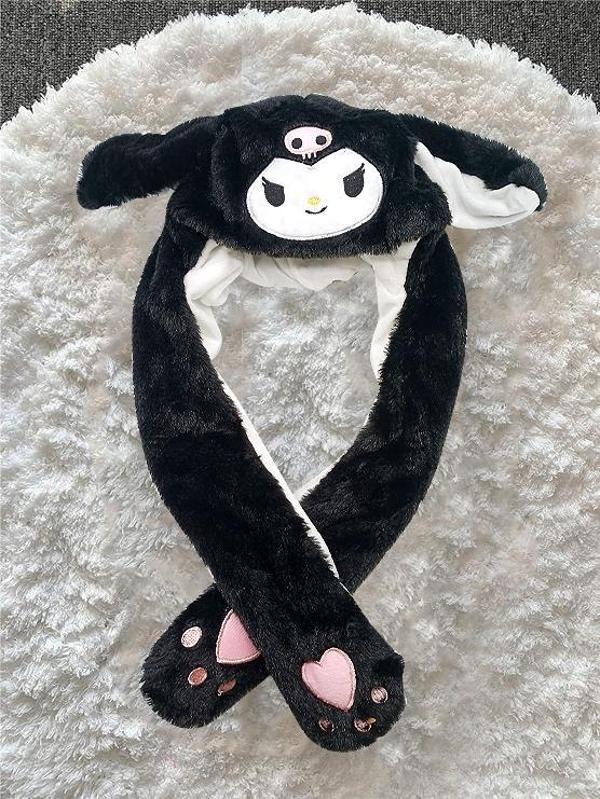 Hareketli Kulaklı Işıklı Sevimli Ayıcık Figürlü Tasarım Peluş Şapka Oyun Arkadaşı - Image 1