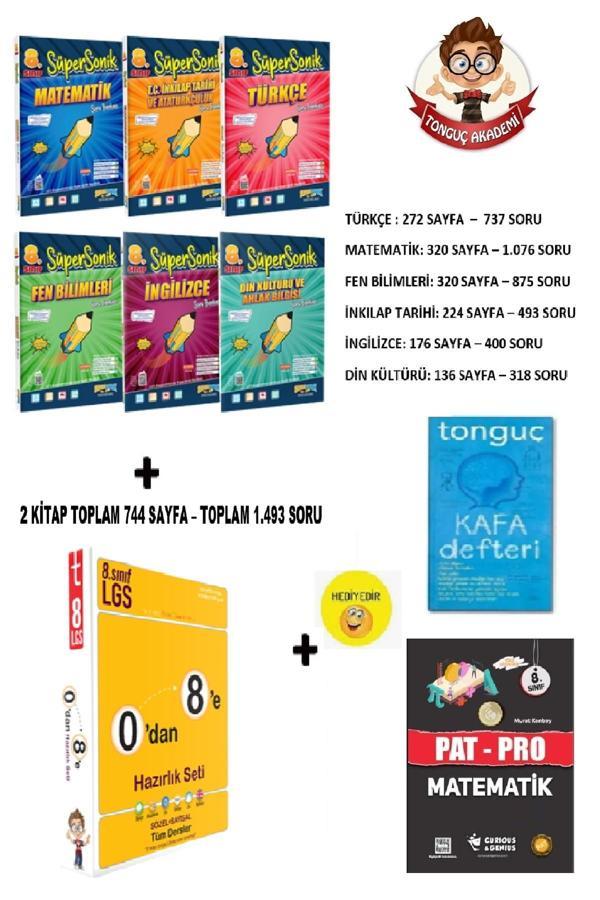 Tonguç Akademi 8. Sınıf SüperSonik Set + 0'dan 8'e Hazırlık Seti (Kafa Defteri ve Pat Pro Hediyeli) - Tonguç Akademi - Image 1