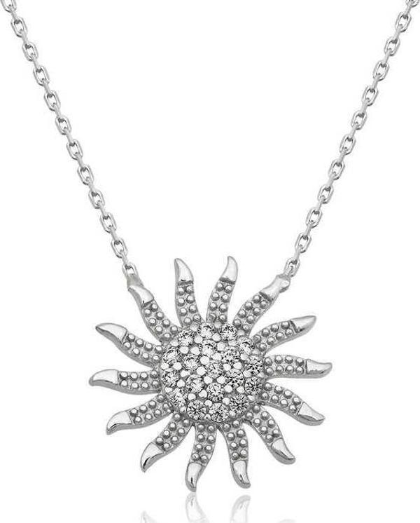 ​925 Ayar Gümüş Güneş Kadın Gümüş Kolye - Image 1