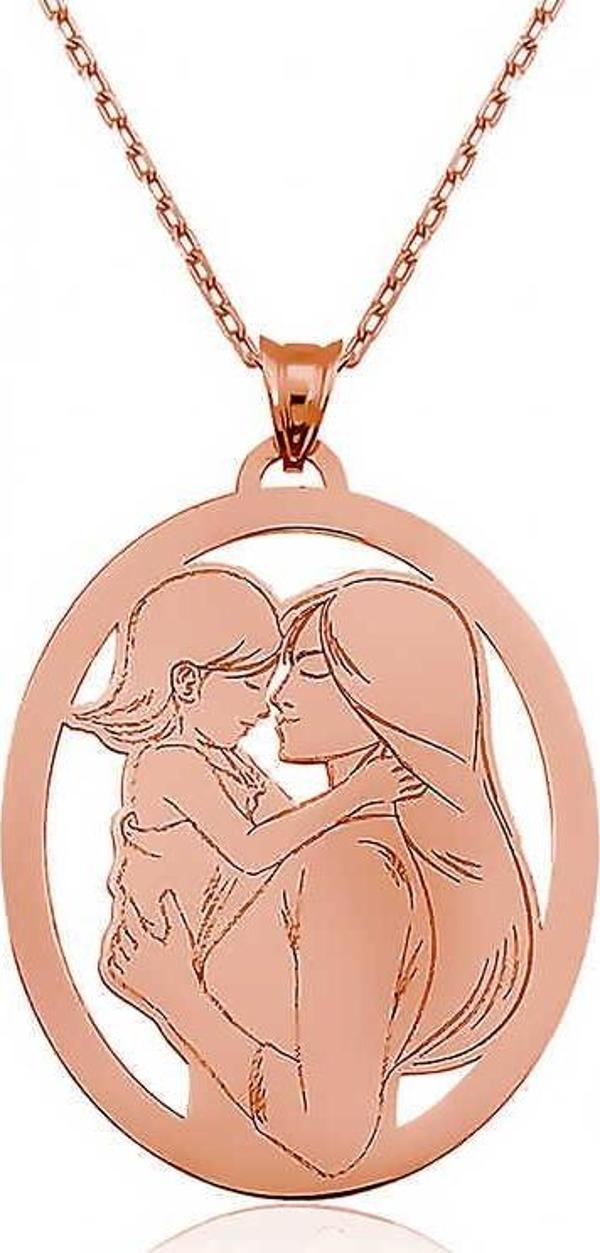 925 Ayar ​Gümüş Anne Kız Gümüş Kolye - Image 1