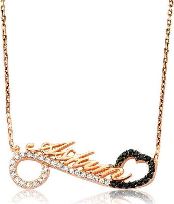 925 Ayar Gümüş Aşkım Yazılı Kalpli Kadın Gümüş Kolye - Image 1