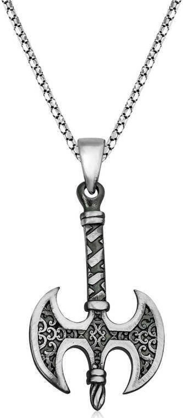 925 Ayar Gümüş Balta Kolye - Image 1