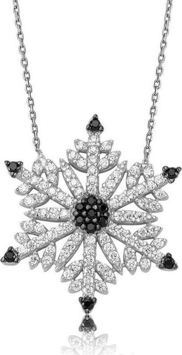 925 Ayar Gümüş Kar Tanesi Kadın Kolye - Image 1