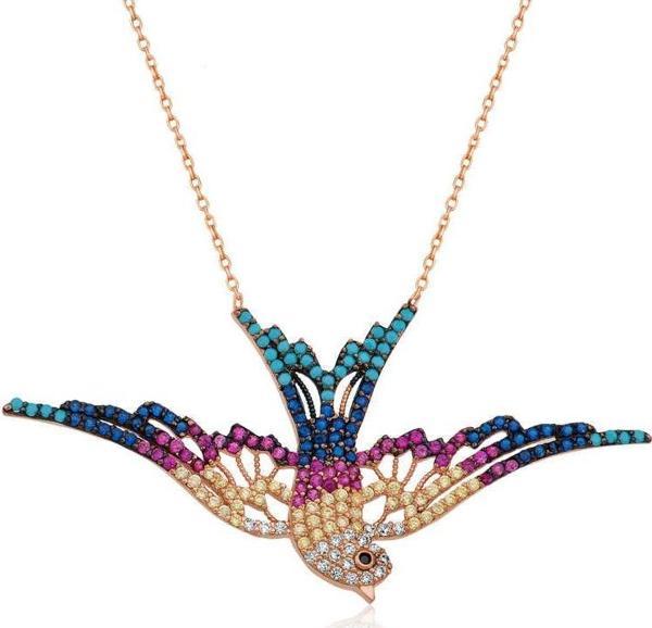 925 Ayar Gümüş Kırlangıç Kadın Gümüş Kolye - Image 1