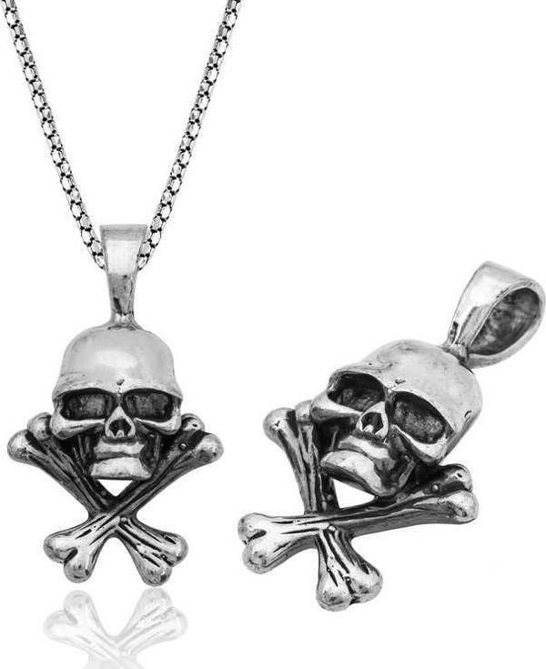 925 Ayar Gümüş Kuru Kafa Gümüş Kolye - Image 1