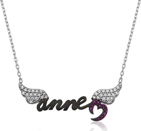 925 Ayar Gümüş Melek Annem Kadın Gümüş Kolye - Image 1