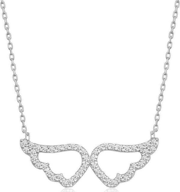 925 Ayar Gümüş Melek Kanadı Kadın Gümüş Kolye - Image 1