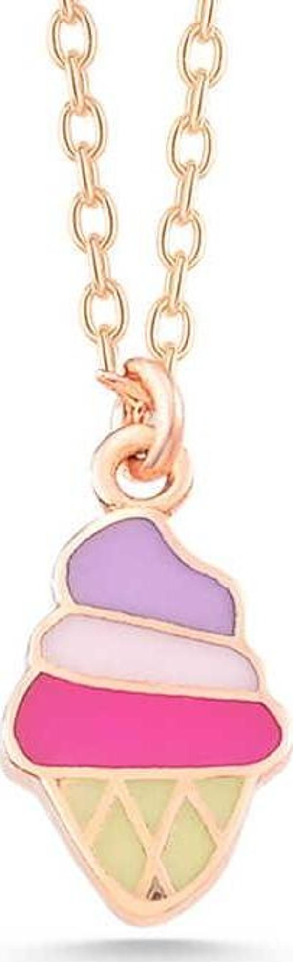 925 Ayar Gümüş Rose Renkli Dondurma Kadın kolye - Image 1