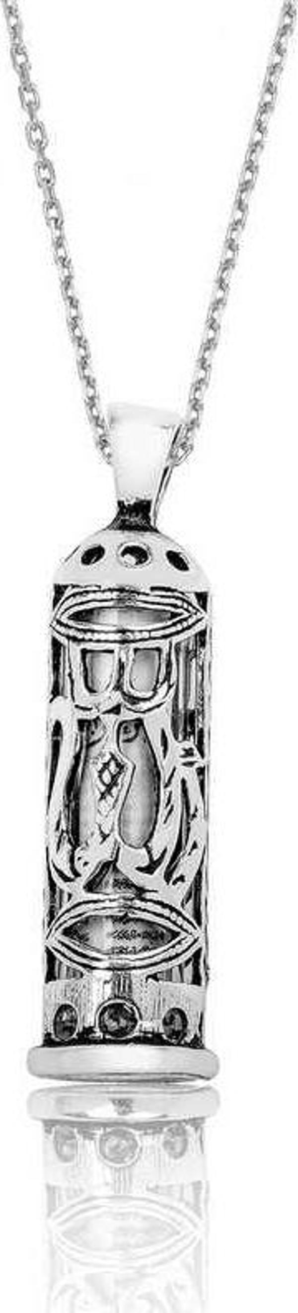 925 Ayar Gümüş Silindir Cevşen Dualı Gümüş Kolye - Image 1