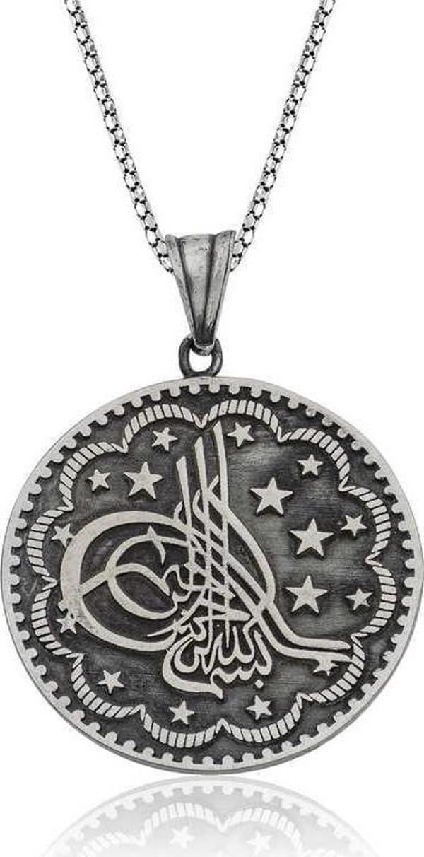 925 Ayar Gümüş Tuğra Kolye - Image 1