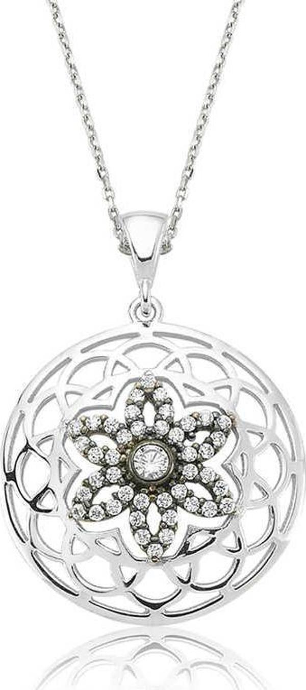 925 Ayar Gümüş Yaşam Çiçeği Kadın Gümüş Kolye - Image 1
