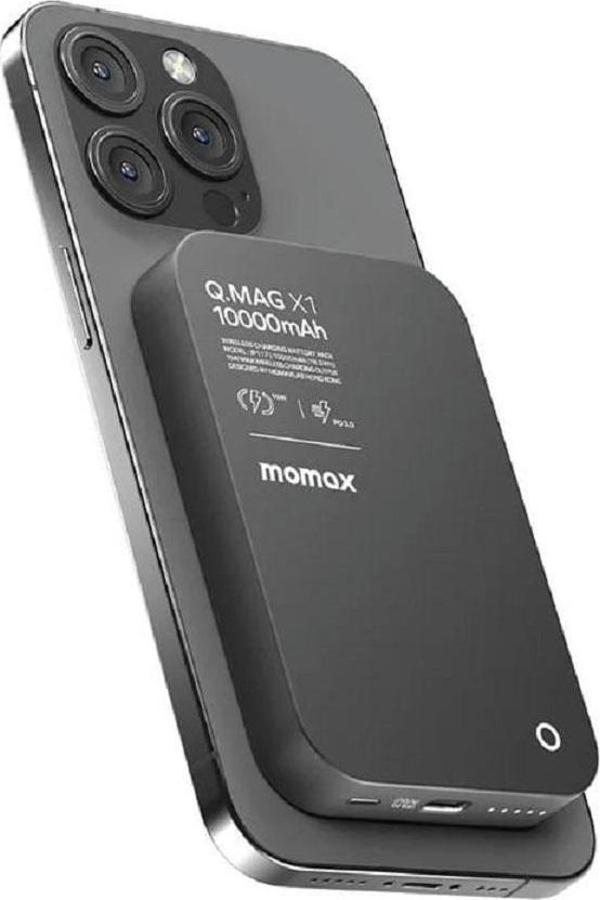 Momax Black Wireless Kablosuz Powerbank 5000Mah Magsafe Uyumlu - Image 1