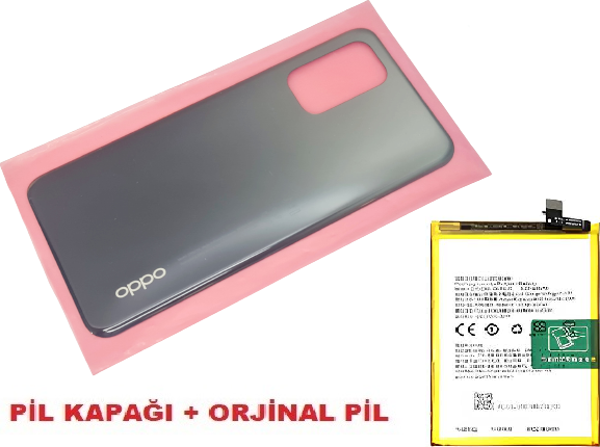 Tkgz Oppo A54 Arka Pil Batarya Kapağı + PİL (CAM) SİYAH - Image 1