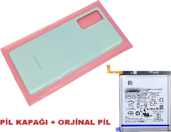 Tkgz Samsung Galaxy S20 FE Arka Pil Batarya Kapağı + PİL (CAM) MAVİ - Image 1