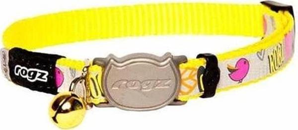 Rogz Catz Reflectocat Halsband Kuş Desenli Kedi Boyun Tasması Sarı Small 1.1x20-31 Cm - Image 1