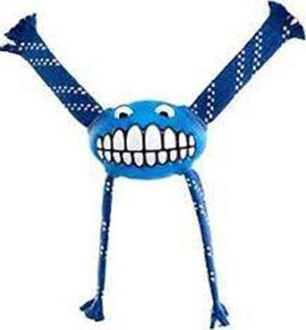 Rogz Toyz Grinz Flossy Gülen Surat Diş Bakım Köpek Oyuncağı Mavi Small 6.5 Cm - Image 1
