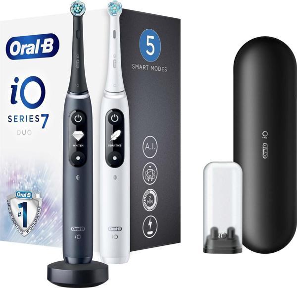 Oral-B iO 7 Şarjlı Diş Fırçası Seti 2'li - Siyah/Beyaz  - Image 1