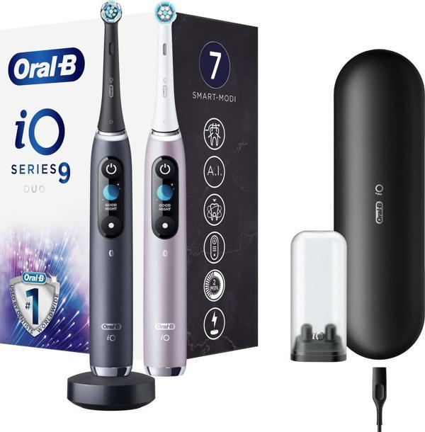 Oral-B iO 9 Şarjlı Diş Fırçası Seti 2'li - Siyah/Pembe - Image 1