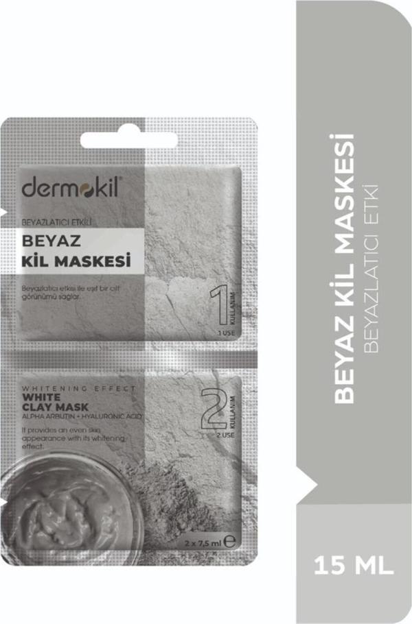 Dermokil Beyazlatıcı Etkili Beyaz Kil Maskesi 15Ml - Image 1