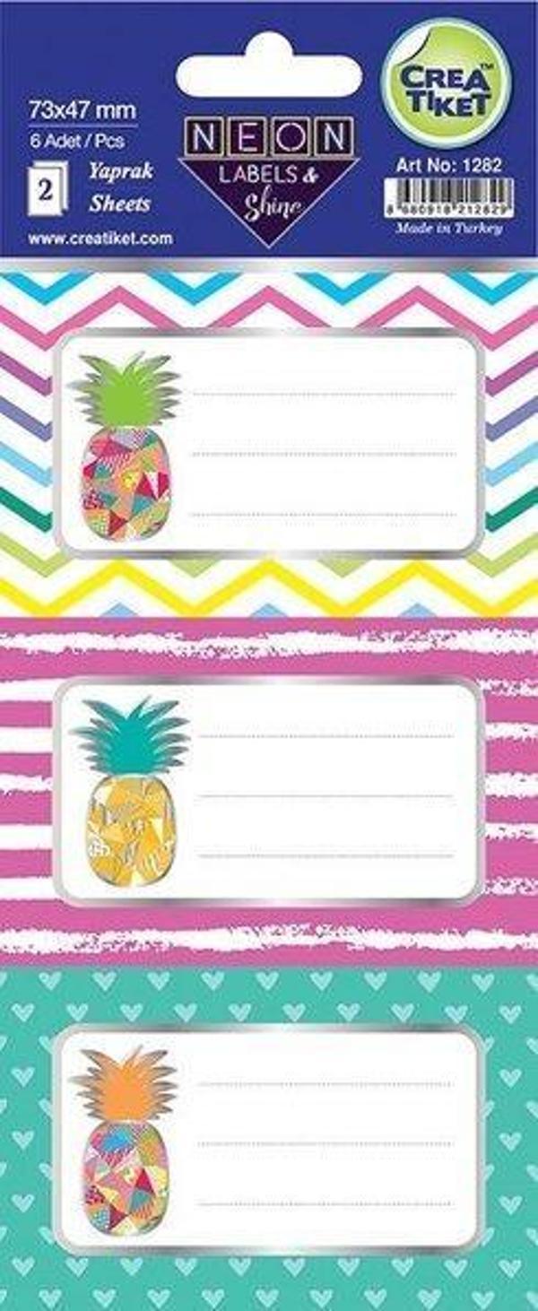 Crea Neon Ananas Etiket - Image 1