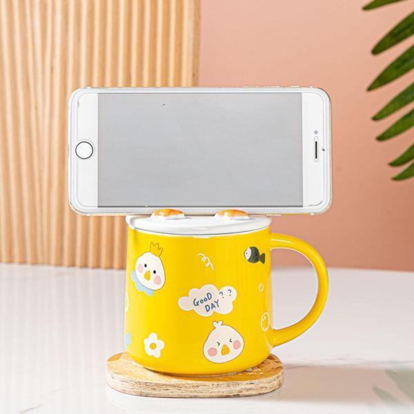 Livava Sevimli Ördek Seramik Kupa Sarı 10 x 8 - Image 1