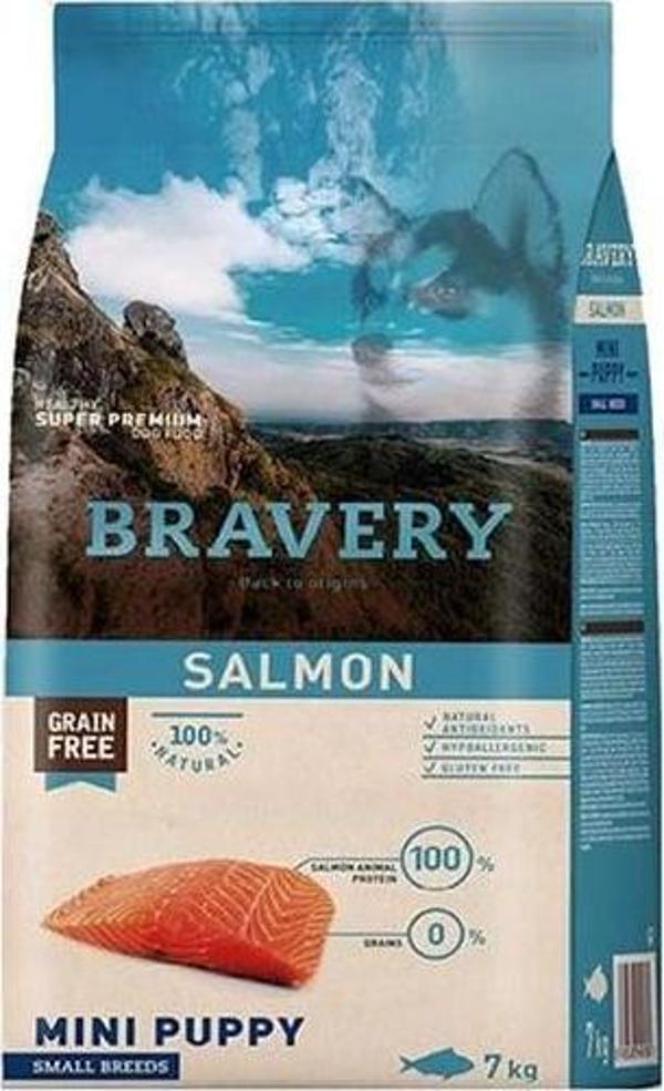 Bravery Küçük Irk Somonlu Tahılsız Yavru Köpek Maması 7 Kg - Image 1