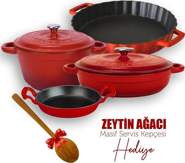 Lava Döküm 4X New Heritage Serisi Döküm Demir Tencere Tava Seti - Image 1