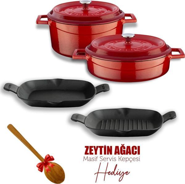 Lava Döküm 5X Trendy Serisi Döküm Demir Tencere Tava Çeyiz Seti - Image 1