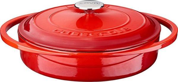 Lava Döküm Çok Amaçlı Yayvan Tencere Döküm Demir Kapak Heritage Serisi Çap(Ø)28cm. - Image 1
