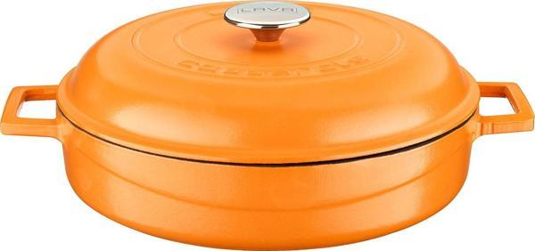 Lava Döküm Çok Amaçlı Yayvan Tencere Döküm Demir Kubbe Form Kapak Spring Serisi Çap(Ø)28cm. - Image 1