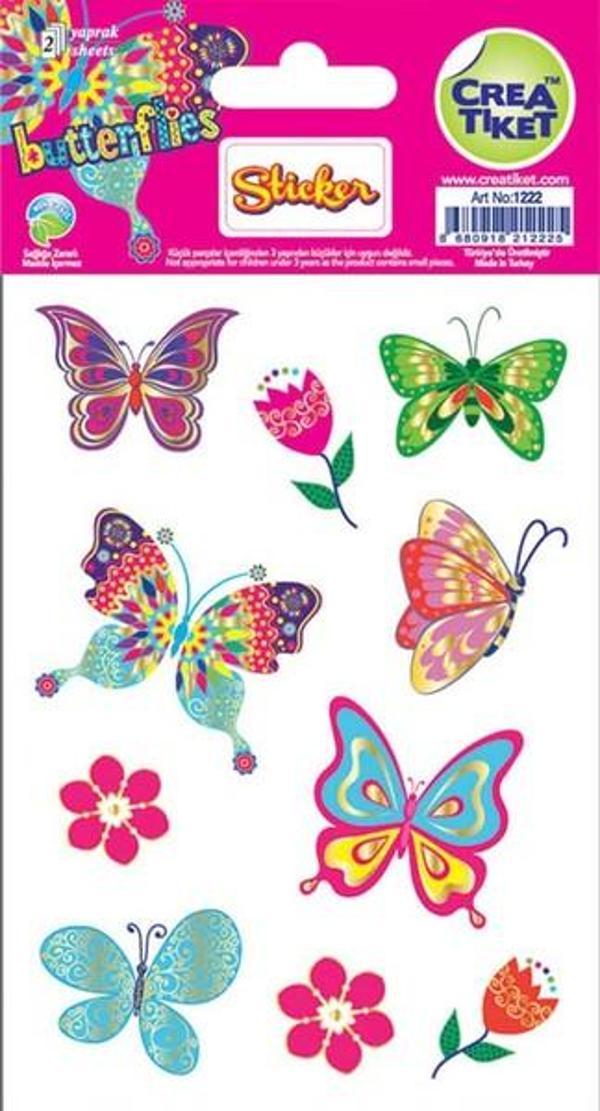 Crea Etiket Yaldızlı Çıkartma Kelebek (1222) - Image 1