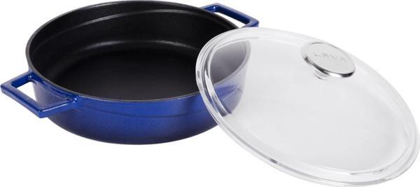 Lava Döküm Çok Amaçlı Yayvan Tencere. Glaze Serisi Çap(Ø)24cm. - Kırmızı - Image 1