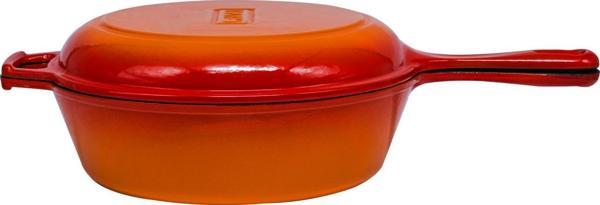 Lava Combo Yuvarlak Turuncu 26 cm Demir Döküm Kızartma Tavası - Image 1