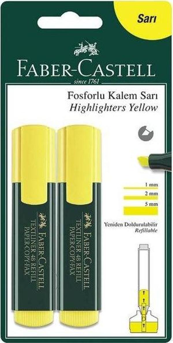Faber-Castell 2li Fosforlu Kalem Sarı - Image 1