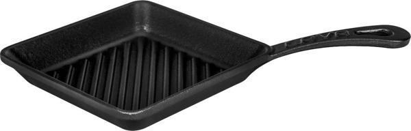Lava Döküm Mini Kare Izgara Tava Döküm Demir Yekpare Saplı Ölçü 16x16cm. - Image 1