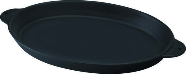Lava Döküm Oval Fajita Tabağı Döküm Demir Yekpare Çift Kulplu Ölçü 18x24cm. - Image 1