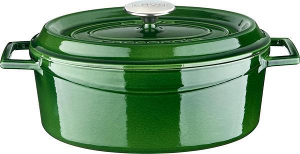 Lava Döküm Oval Tencere Döküm Demir Yekpare Kulplu Premium Serisi Ölçü 23x29cm. - Image 1
