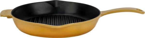 Lava Döküm Yuvarlak Izgara Tava Döküm Demir Yekpare Saplı Çap(Ø)28cm. - Image 1