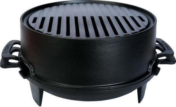 Lava Döküm Yuvarlak Mangal Izgara Set Döküm Demir Yekpare Çift Kulplu Çap (Ø)36cm. - Image 1