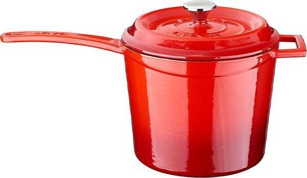 Lava Döküm Yuvarlak Sos Tenceresi. Döküm Demir Yekpare Saplı Trendy Serisi Çap(Ø18 cm. - Image 1