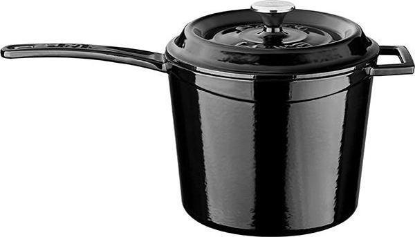 Lava Döküm Yuvarlak Sos Tenceresi. Döküm Demir Yekpare Saplı Trendy Serisi Çap(Ø18 cm. - Image 1
