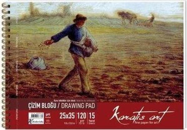 Karatis Art 120Gr 25*35 15 Yp. Spiralli Çizim Blok - Image 1