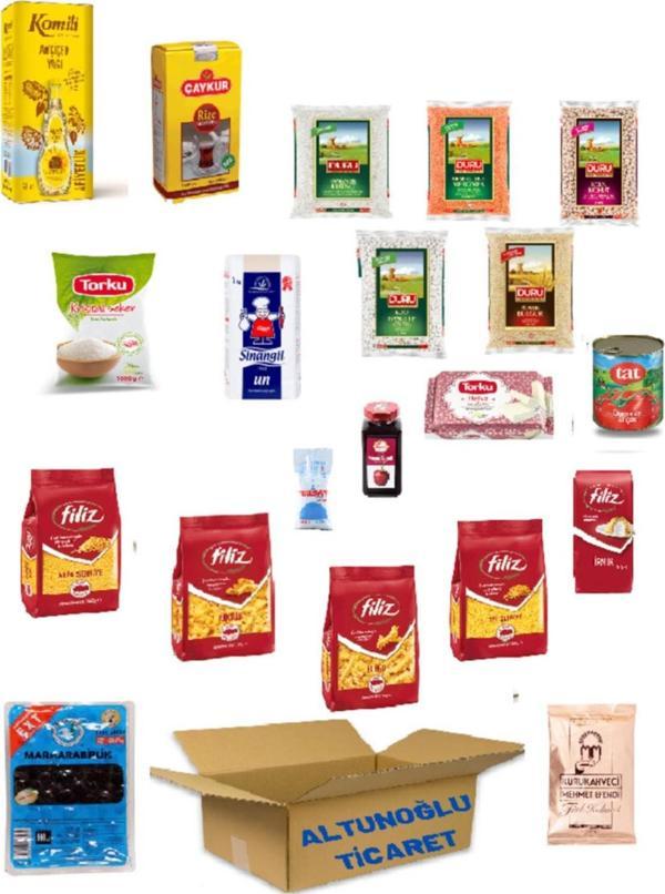Altunoğlu Ayçiçek Yağı 5 Lt Kumanya Ramazan Paketi Erzak Kolisi 20 Parça - Image 1