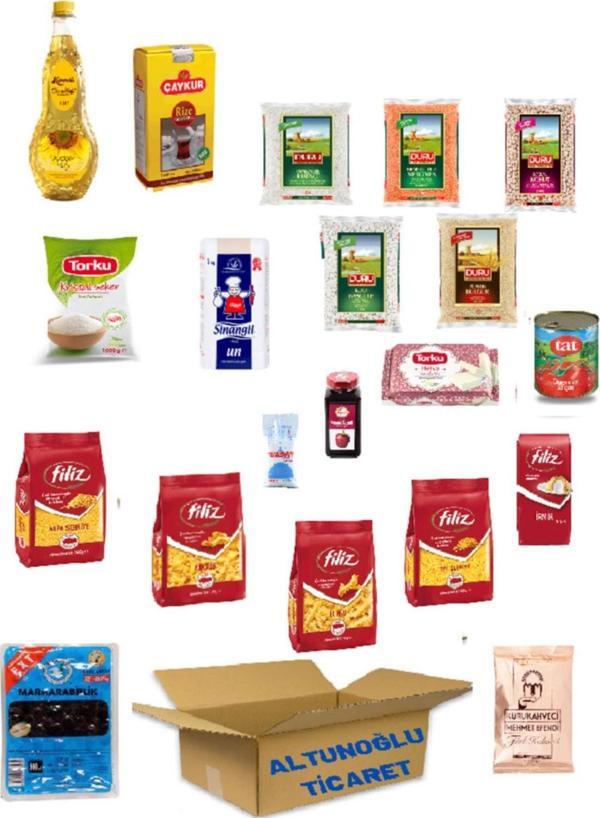 Altunoğlu Komili Ayçiçek Yağı 1 Lt Kumanya Ramazan Paketi Erzak Kolisi 20 Parça - Image 1