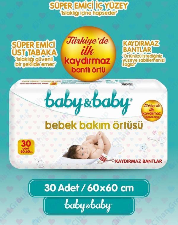 Baby&Baby Bebek Bakım Örtüsü 60x60cm Alt Açma Bezi 30'lu Paket - Image 1