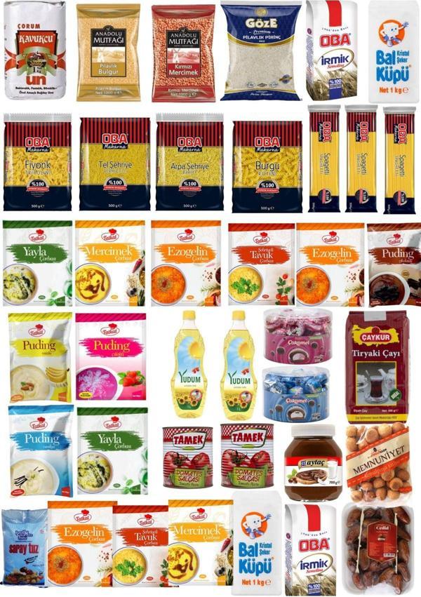 Çaykur Ramazan paketi kumanya yardım gıda erzak kolisi mega paket 39 parça ürün - Image 1