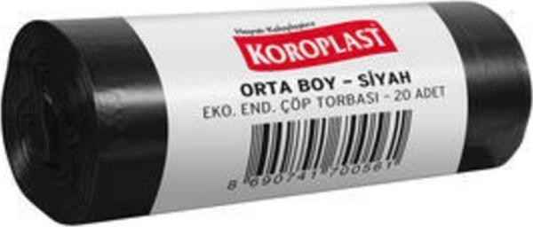 Koroplast Eko.endüstriyel Orta Boy Çöp Poşeti Siyah 55*60 Cm 20x50 Rulo 1 Koli  - Image 1