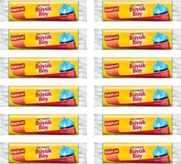 Koroplast Güçlü Çöp Torbası Büyük Boy 10 Adet 12li - Image 1